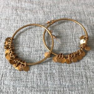 GORGEOUS Hoop Earrings Handcrafted Metallic Disks